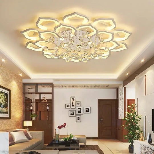 Modern Crystal Chandelier Pendant Light for Living & Dining Room