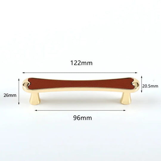 Modern Black and Red Leather Cabinet Handle – Zinc Alloy Pulls for Wardrobes and Cupboards (96mm/128mm)