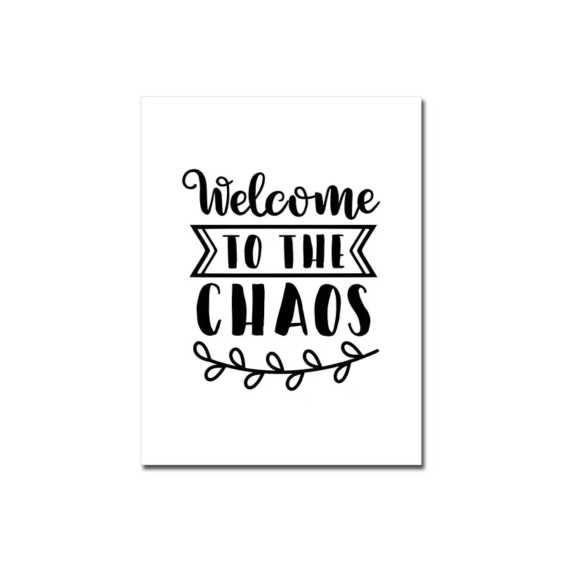 Love Family Home Quote Black White Canvas Wall Art