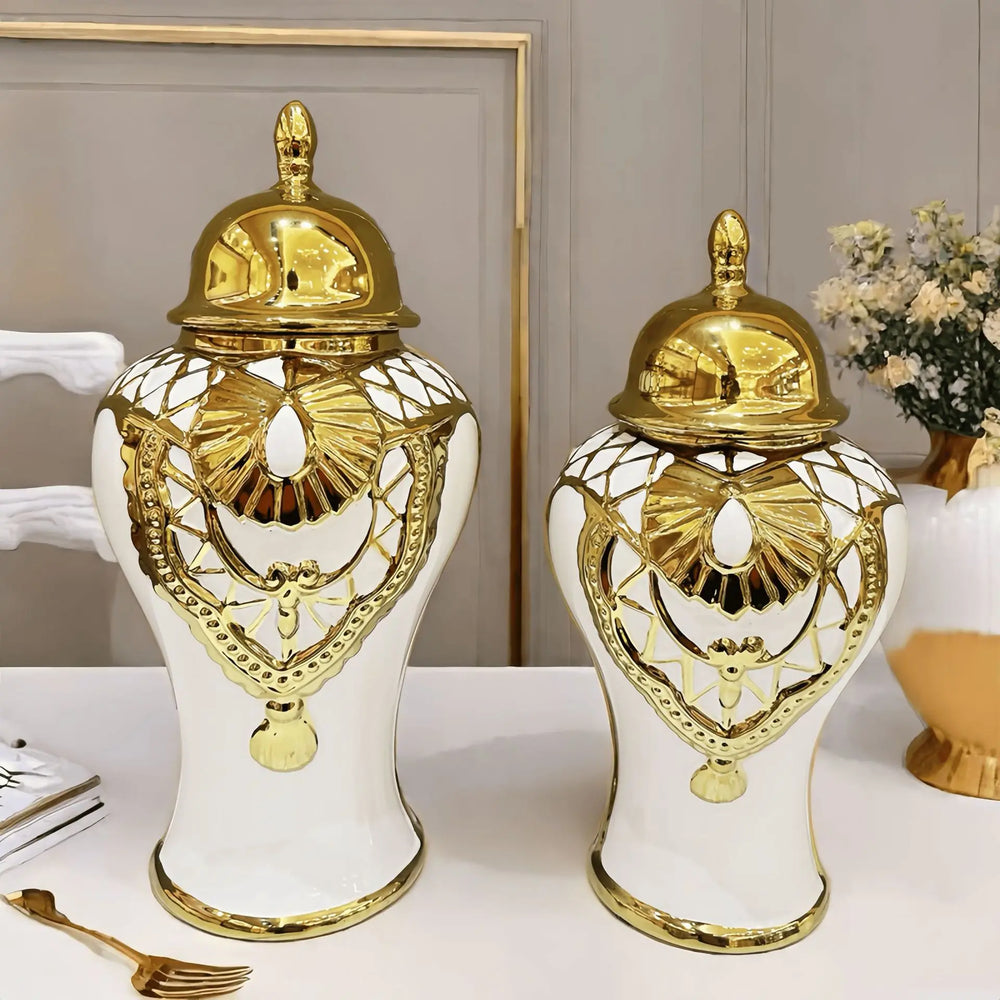 Ceramic Electroplated Flower Vase Tall Decorative Pot