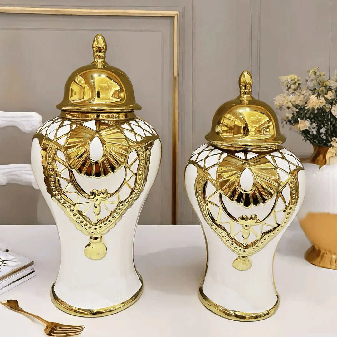 Ceramic Electroplated Flower Vase Tall Decorative Pot