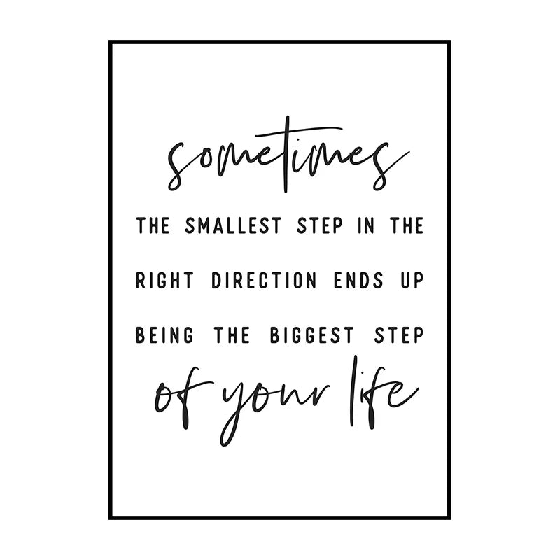 Black And White Motivational Quotes Canvas Wall Art