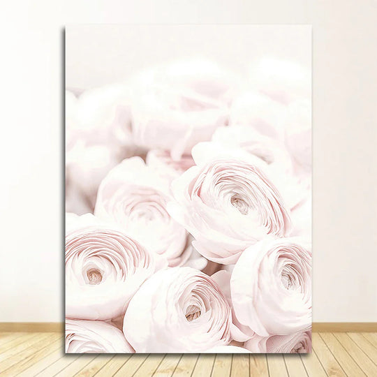 Minimalist Pink Floral Canvas Wall Art