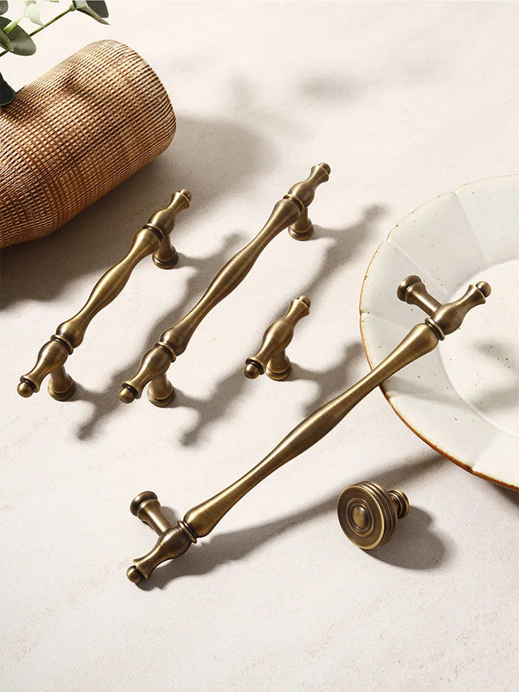 Antique Brass Furniture Cabinet Handle – Vintage Knob and Pull for Furniture