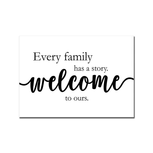 Love Family Home Quote Black White Canvas Wall Art