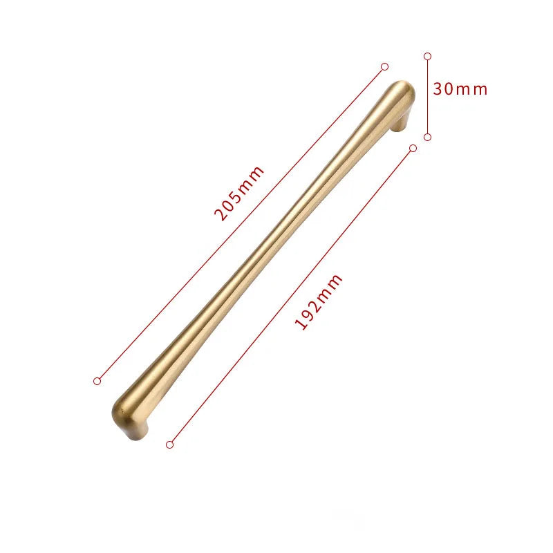 Solid Brass Cabinet Handles – Satin Brass Gold Pulls and Knobs for Furniture
