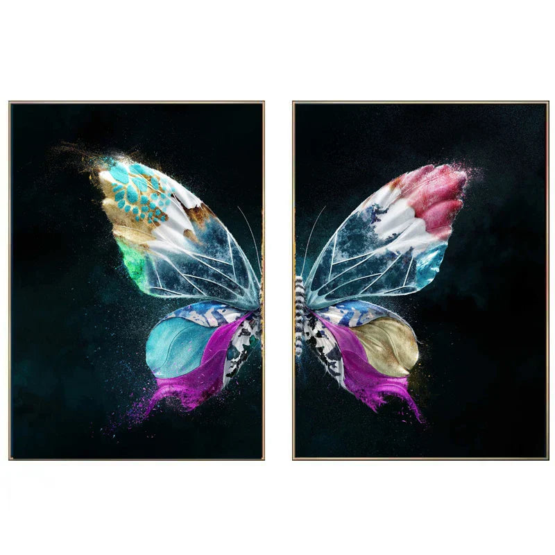 Light Luxury Abstract Butterfly Canvas Wall Art