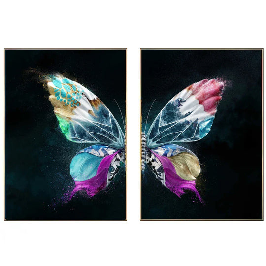 Light Luxury Abstract Butterfly Canvas Wall Art