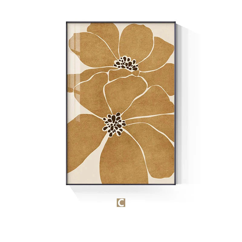 Big Floral Abstract Botanical Canvas Wall Art Unframed
