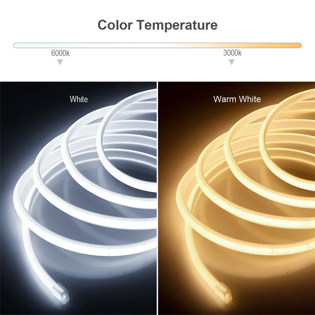 COB LED Strip Light 288LEDs/M Waterproof Silicone Tube Outdoor