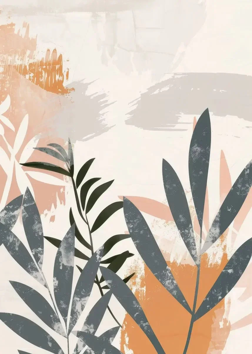 Rustic Abstract Botanical Still Life Floral Canvas Wall Art