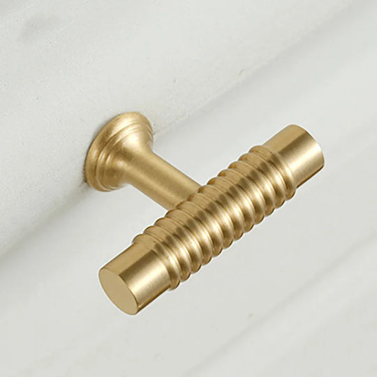 Textured Brass Handles – Satin Gold Spiral Pulls for Furniture