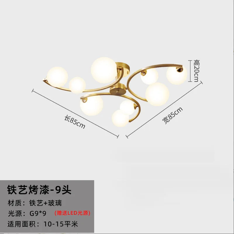 Designer Glass Ceiling Pendant Light for Living & Dining Room