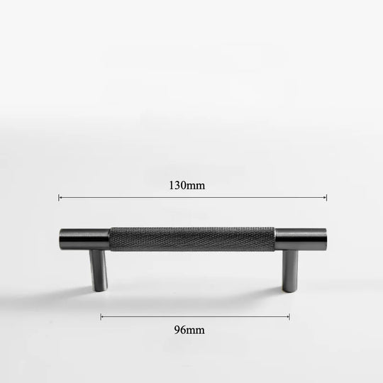 Black Knurled Brass Furniture Handles – Modern Textured Pulls and Knobs (80–500mm)