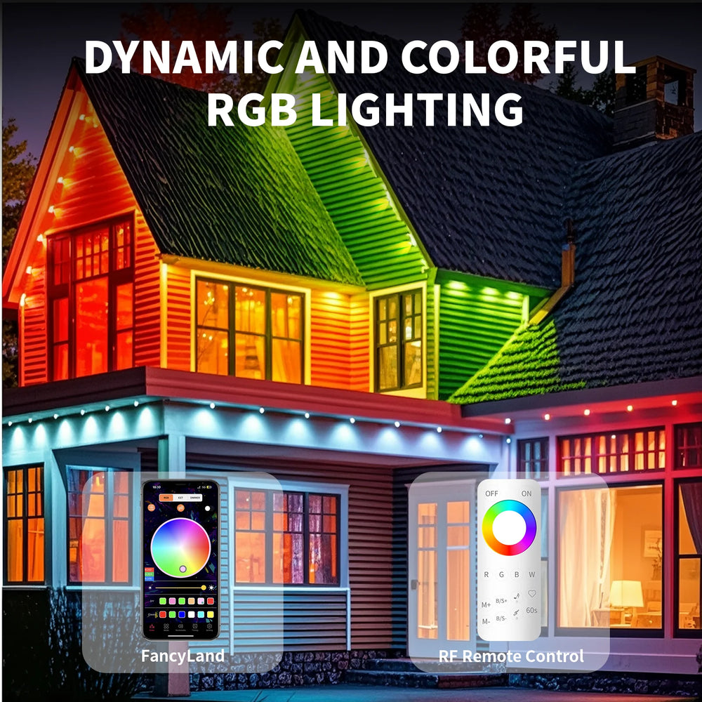 Smart RGB Eaves LED Lights Outdoor Bluetooth Christmas Decoration