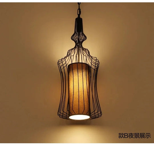 Retro Industrial Birdcage Chandelier – Rustic Farmhouse Hanging Lamp