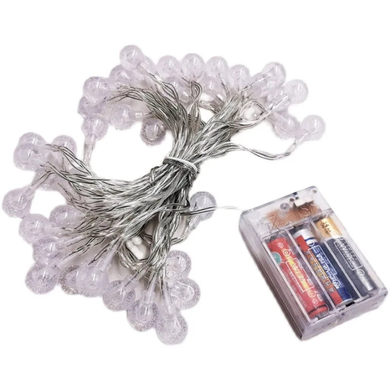 LED Crystal Ball String Lights Battery Fairy Lights Holiday Decor