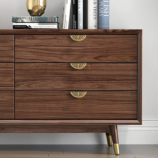 Leaf Shape Brass Handles – Modern Hidden Knobs for Furniture