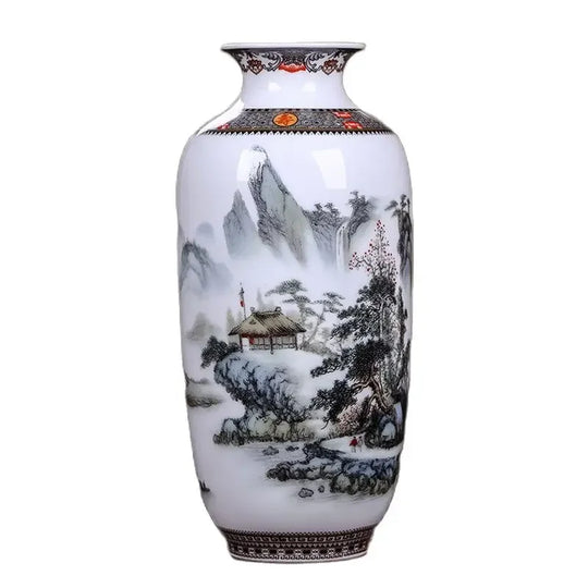 Traditional Ceramic Flower Vase for Living Room Decoration