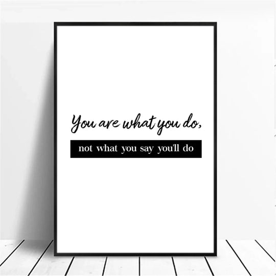 Positive Energy Black White Quote Canvas Wall Art