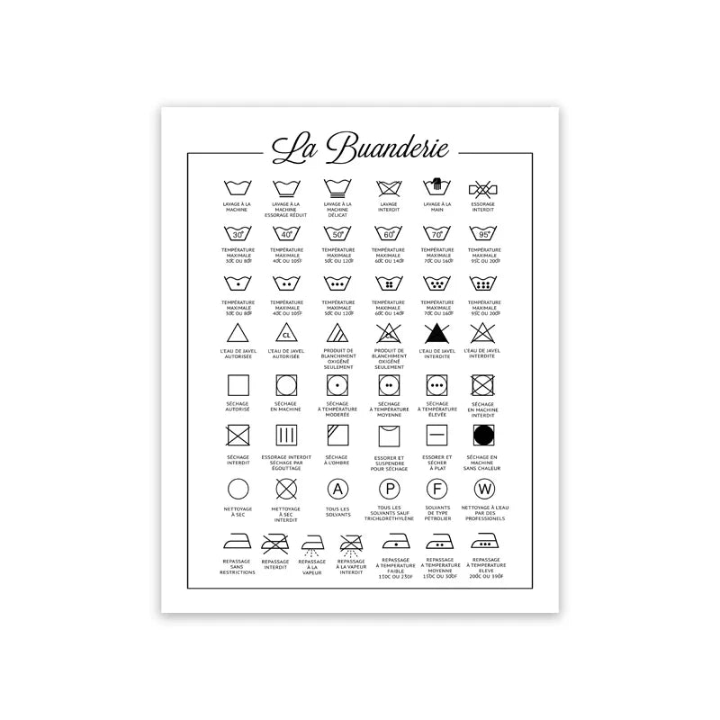 Bathroom Rules French Quotes Black White Canvas Wall Art