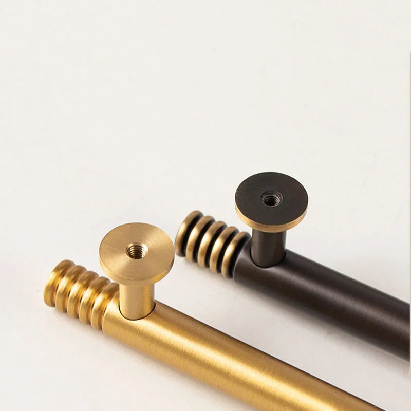 Brass Kitchen Cabinet Handles – Gold Textured Knobs and Pulls for Furniture