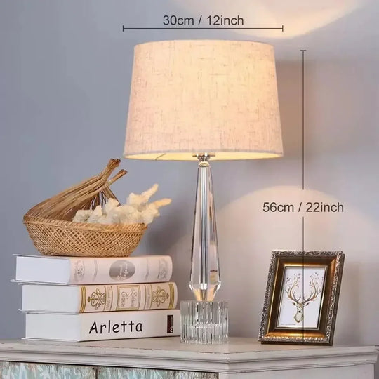Creative Fabric Table Lamp with Crystal Glass Ball for Living Room & Bedroom