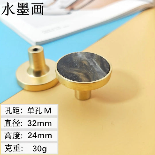 Shell Cabinet Handles – Gold Single-Hole Knobs & Multipurpose Hooks