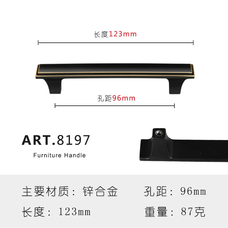Zinc Alloy Solid Cabinet Door Handles – Modern Minimalist Pulls for Furniture