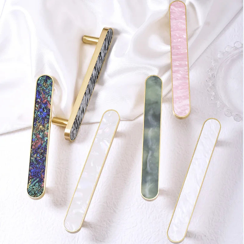 Brass and Acrylic Cabinet Handles – Colorful European Pulls for Wardrobes and Furniture