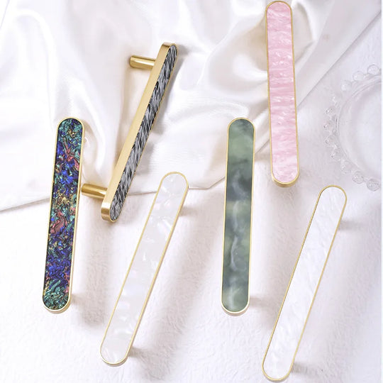 Brass and Acrylic Cabinet Handles – Colorful European Pulls for Wardrobes and Furniture