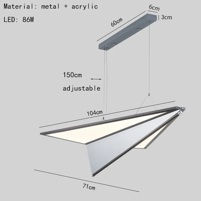 Modern Creative Aircraft LED Pendant Light for Bedroom & Dining Hall