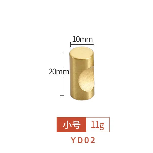 Pure Brass Cabinet Handles – Brushed Gold Single-Hole Knobs