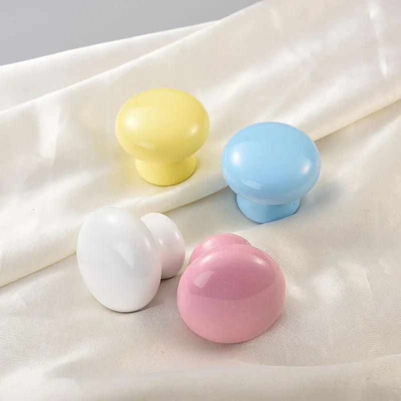 Cartoon Ceramic Cabinet Handles – Children's Room Circular Knobs