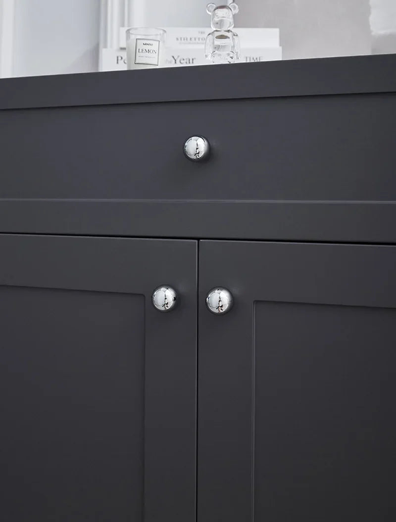 Chrome Brass Ball Knobs – Modern Silver Cabinet & Drawer Pulls