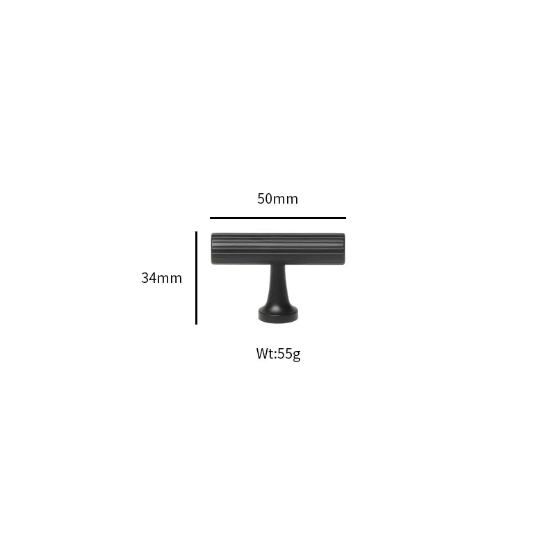 Black Vertical Line Brass Furniture Handles – Modern Pulls and Knobs for Cabinets and Wardrobes