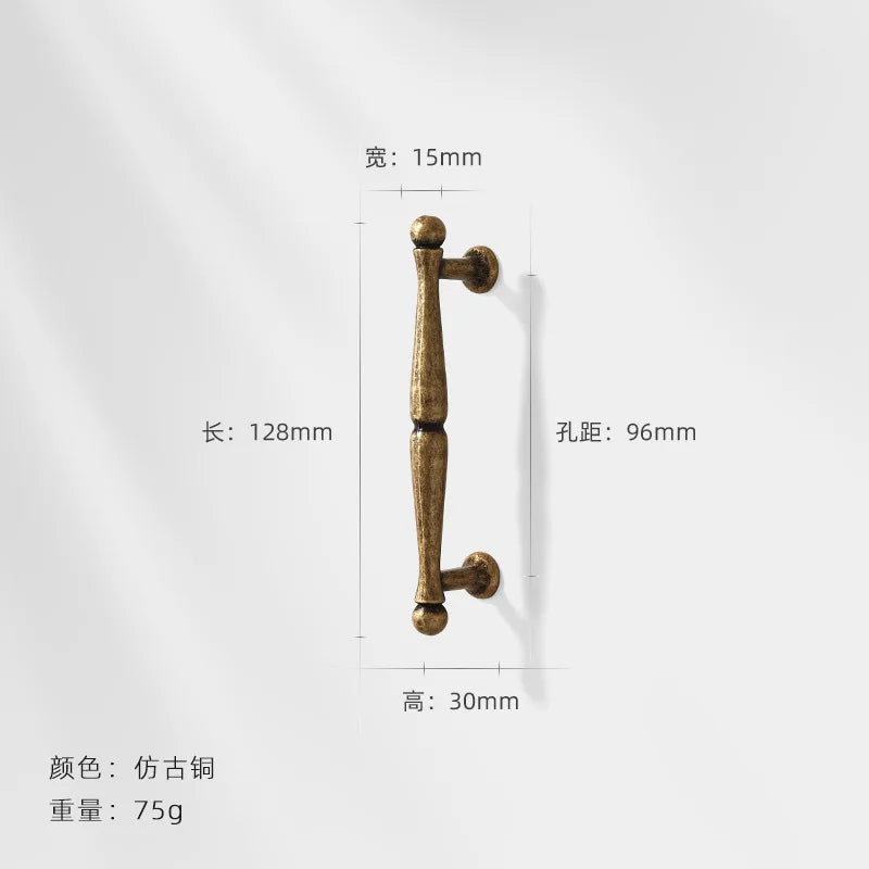 Antique Bronze Wardrobe Door Handles – Vintage Zinc Alloy Pulls for Furniture