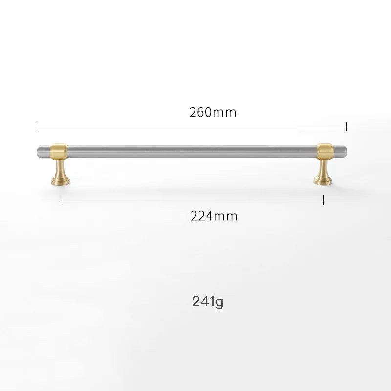 Nickel-Plated Brass Cabinet Handles – Gold and Matte Silver T-Bar Pulls