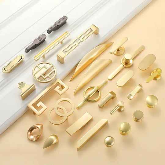 Modern Gold Kitchen Cupboard Handles – Decorative Chinese-Style Knobs