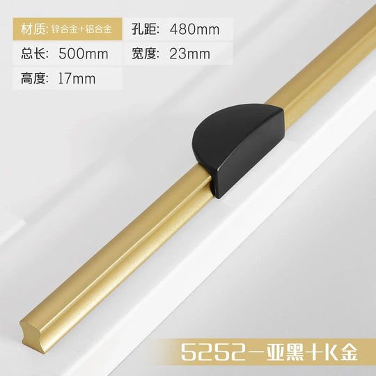 Black and Gold Cabinet Pulls – Double-Color Aluminum Zinc Alloy Handles