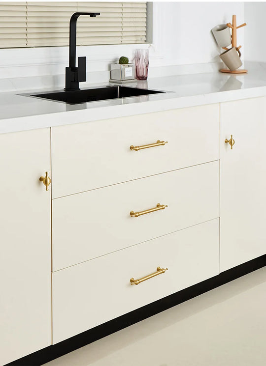 Satin Brass Cabinet Handles – French-Style Ball Knobs and Pulls for Furniture