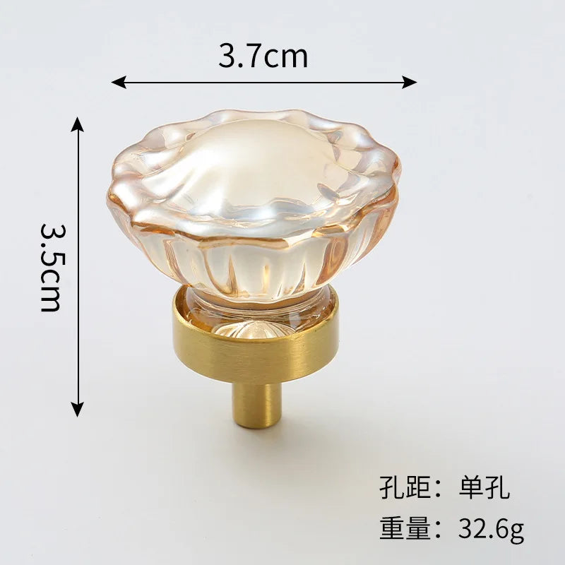 Brass Crystal Cabinet Handles – Light Luxury Furniture Knobs