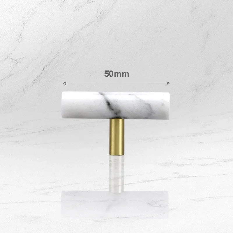 Green and White Marble Cabinet Handles – Luxury Brass-Based Pulls for Furniture (50mm-200mm)