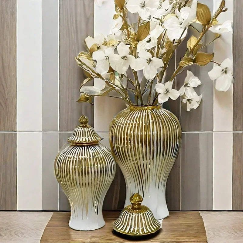 Electroplated Ceramic Decorative Vase for Entrance and Tabletop