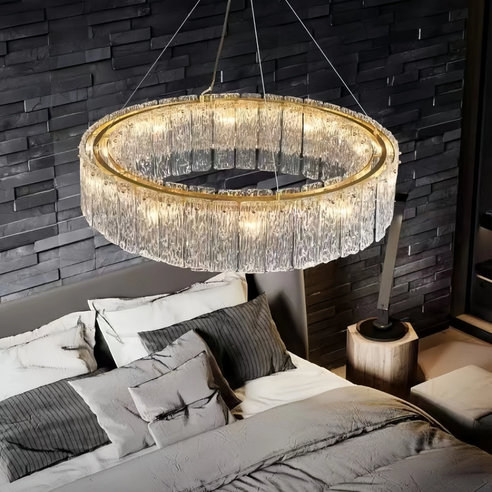 Modern Creative Water Ripple Glass Pendant Light – Luxurious LED Ceiling Fixture