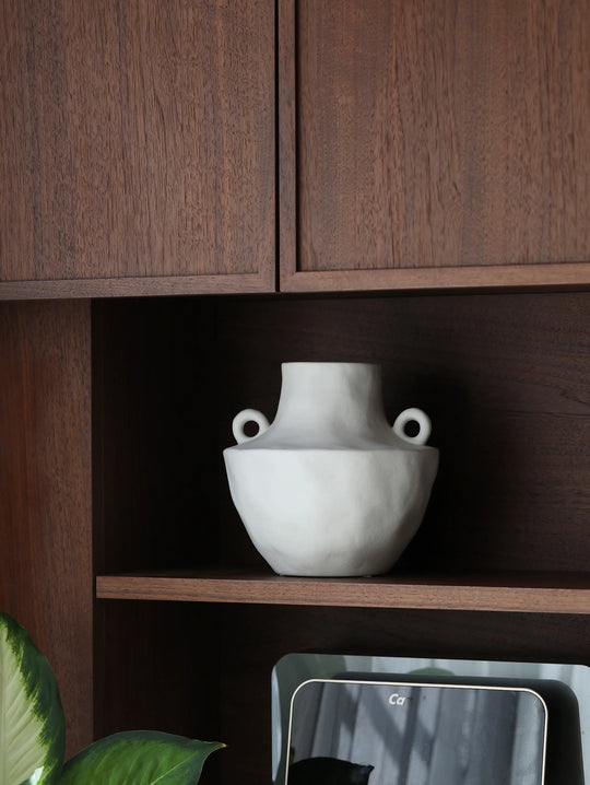 Large Nordic Modern Ceramic Flower Vase Moon Shape Decor