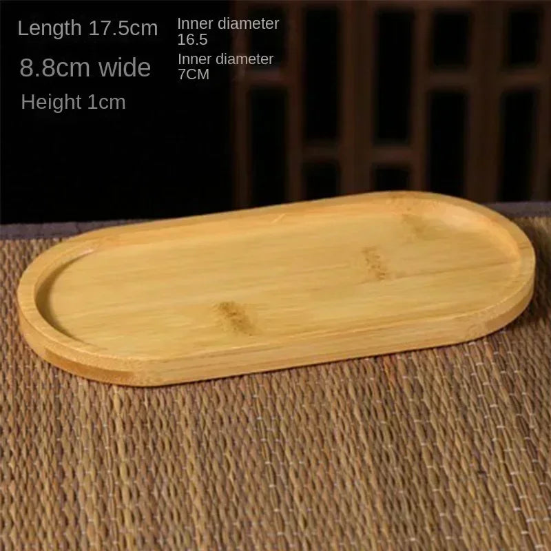 Multi Bamboo Tray Wooden Saucer Coaster Plate