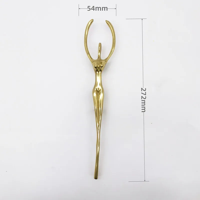 Ballet Brass Thinker Handle – Luxurious Solid Brass Pull for Cabinets, Wardrobes, and Drawers