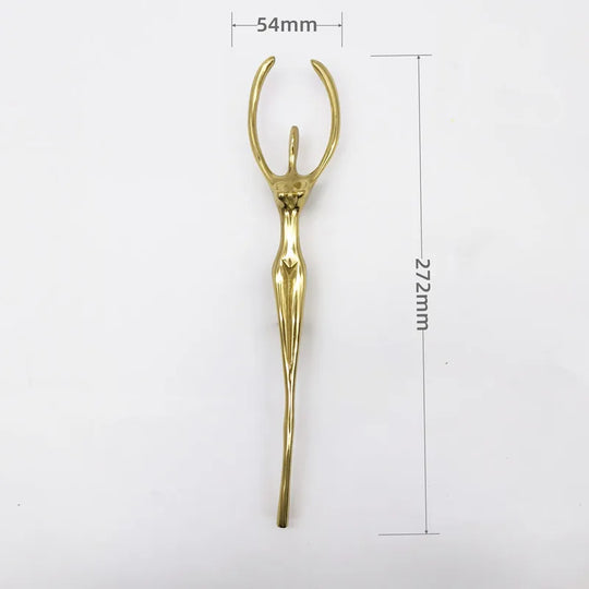 Ballet Brass Thinker Handle – Luxurious Solid Brass Pull for Cabinets, Wardrobes, and Drawers