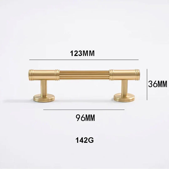 Gold Brass Vertical Linear Cabinet Handles – American-Style Pulls for Wardrobes and Furniture